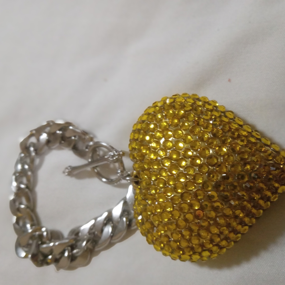 Two-Tone Silver and Gold Crystal Bracelet NWOT